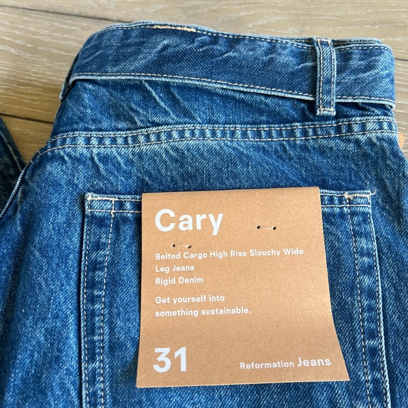 NWT, Reformation Cary Belted Cargo High Rise Slouchy Jeans - Picture 5 of 6